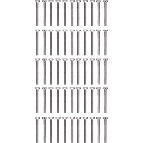 50Pcs Vis à tête cylindrique fendue inox M3x25 (1/5)