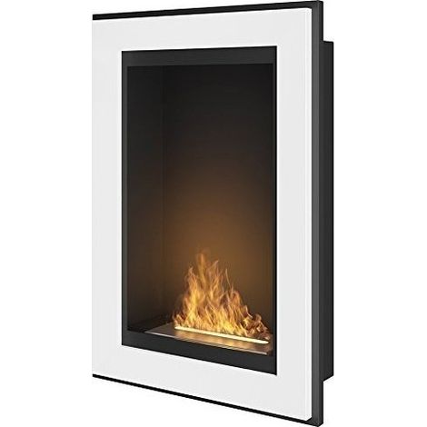 Caminetto a Bioetanolo Frame 550 SimpleFire da incasso Bianco con Vetro