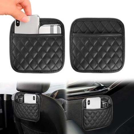 Tasca portaoggetti per auto, organizer per auto, vano portaoggetti per auto, spazio interno per cellulari, chiavi, occhiali, vano portaoggetti per sedile auto, 2 pezzi (1/5)