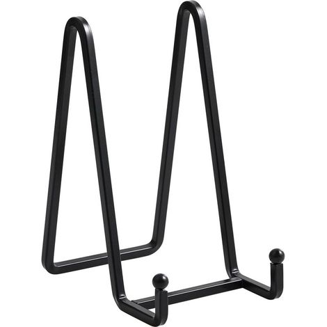Chevalet Support Presentoir Porte Assiette - 6 Pouces Metal Support Assiette Decorative - Support Cadre Photo de Table - Présentoir de Fer pour Plaque Livre Cuisine Carte Postale Art - Noir (1/4)