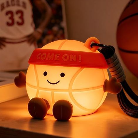 Lampe Basketball Veilleuse Bebe Crochet USB Rechargeable Lampe de Chevet Enfant Silicone Basketball Garcon Deco Chambre Ado Garcon Sac a Dos (1/5)