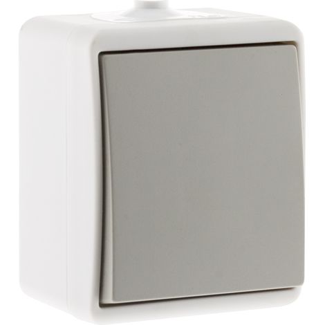 Zenitech – Interrupteur va-et-vient étanche IP54 – Installation en saillie – Résistant à l'eau et à la poussière – Gamme Nano2 – 2300 W sous 250 V