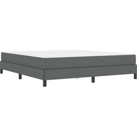Lit double，Lit adulte，Lit à ressorts avec matelas Gris foncé 180 x 200 cm tissu (1/5)