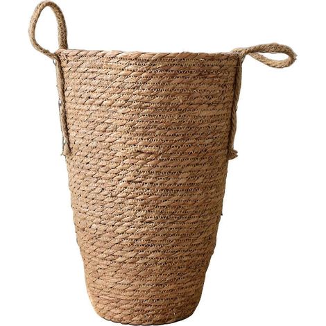 Panier à fleurs tressé, panier en paille, cache-pots, contenants pour plantes de jardin, vase en rotin et osier, bacs de rangement, boîte, contenant divers articles de rangement (1/5)