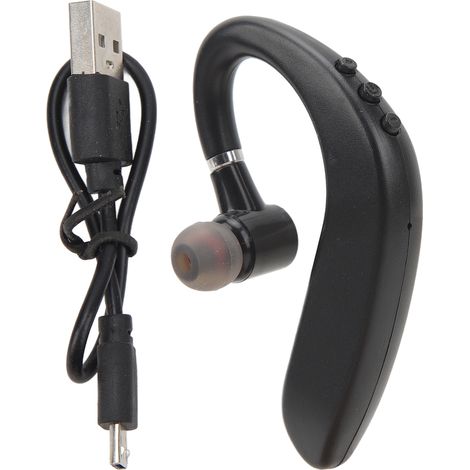 Kabelloses Mono-Bluetooth-Headset mit geringer Latenz für Autofahren, Sport und Bürogebrauch mit USB-Ladekabel – Schwarz (1/5)