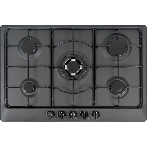 Piano cottura a gas Plados cucina STAR75 5 fuochi da 75cm - Nero Matt