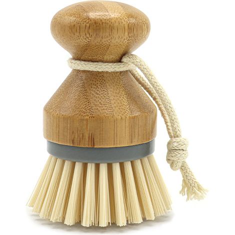 Spazzola di bambù, spazzola per la pulizia di pentole e padelle, set da 2
