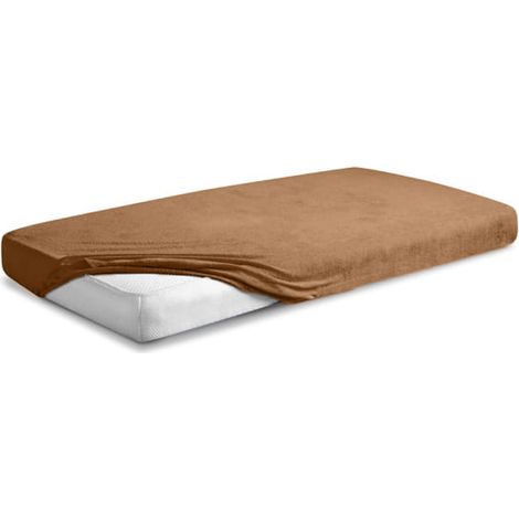Lenzuolo FROTTE PREMIUM con gomma 110x190, 120x200x20 marrone chiaro17 MATEX (1/5)