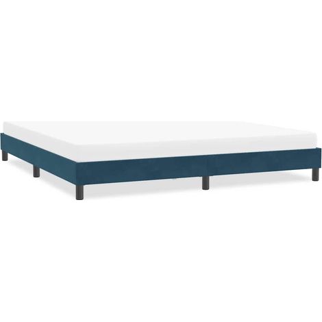 Bettgestell ohne Matratze Dunkelblau 200x220 cm Samt