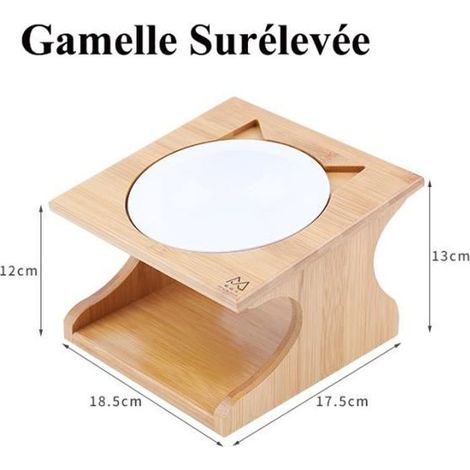 Gamelle Surélevée pour Chat Chaton de Parfait Hauteur 12CM, Gamelle Soulage la pression sur le dos et le cou du chat (1/3)