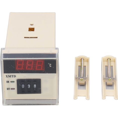 Einstellbarer Temperaturregler Typ E, 220 V Wechselstrom, digitales LCD-Thermostat 0–399 °C, XMTD-2001 (1/5)