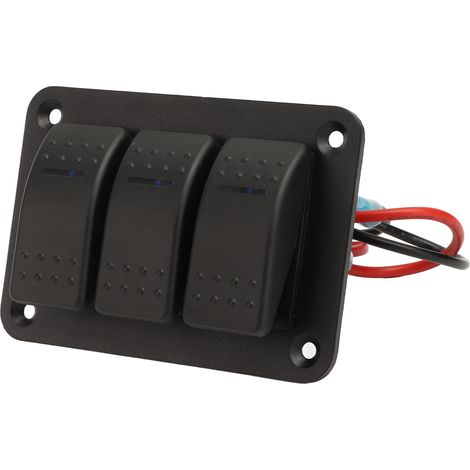 Interrupteur 3 positions IP65 étanche DC12-24V voyant bleu universel bateau camion (1/5)