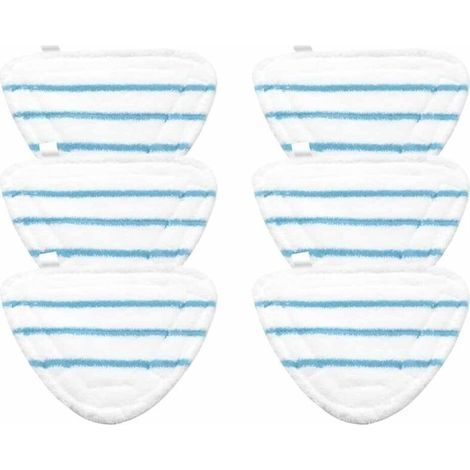 Housses en Microfibre Balai Vapeur Steam Accessoire Chiffons universel Triangle lavable pour Nettoyeur Vapeur Hot Spray, Blanc Microfibre Steam Mop Pads Lavables En Machine(lot de 6) (1/5)