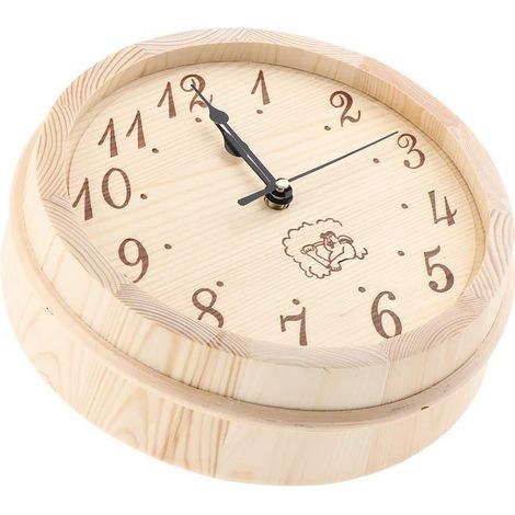 Reloj de pared de madera con diseño de números arábigos, relojes modernos para sauna. (1/5)