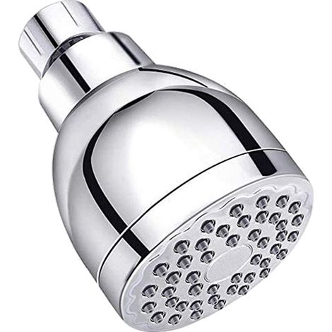 Pommeau de douche haute pression monobloc Pommeau de douche fixe non colmatant, même à faible débit d'eau (tête à bille en bronze) (1/2)