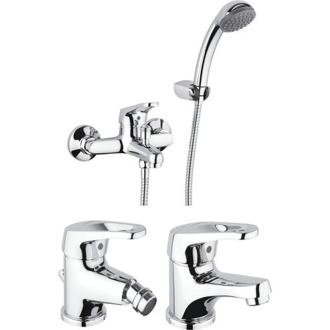 Ensemble complet de robinetterie de salle de bain de couleur chrome Piralla Naomi KITNAOMI4CR (1/5)