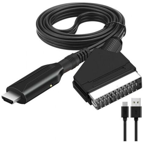Adaptateur Péritel vers HDMI, Convertisseur Péritel vers HDMI avec câble HDMI, Scart vers Hdmi Convertisseur, pour Full HD TV 720P/1080P,Audio Vidéo pour Lecteur DVD Sky Blu-Ray STB VHS Xbox PS3 NPTER (1/4)
