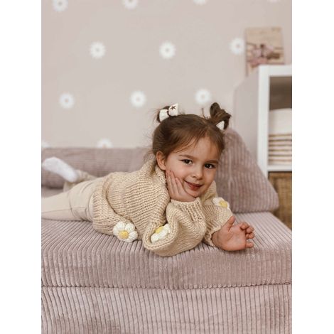 Divano mini Montessori Comfort in velluto a coste color lavanda (1/5)