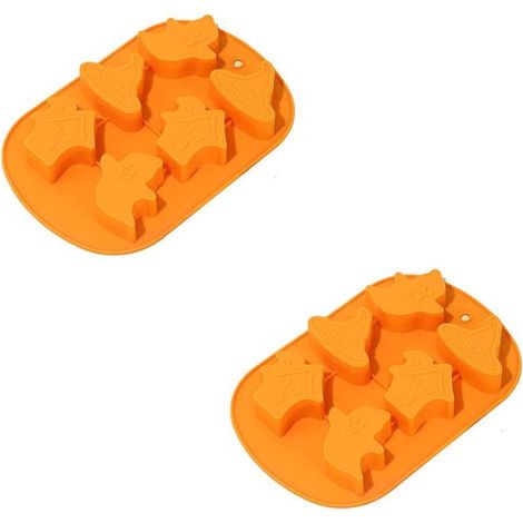2 teilige Geister Backform Geisterform mit 6 Mulden Halloween Geister Backform Thanksgiving Backform zum Backen von Keksen, Schokolade, Gelee, Fo (1/5)