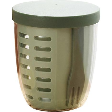 Ensemble de récipients de conservation pour salade de fruits avec couvercles et fourchette, en plastique, avec couvercles hermétiques, idéal pour la cuisine et le bureau. (1/4)