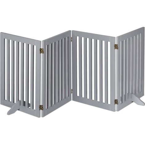 Barrière de sécurité réglable pour chien 70 x 51 x 2 cm protection escalier cheminée en MDF gris (1/5)