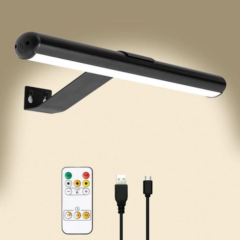 Lámpara de pared con control remoto inalámbrico, lámpara de pintura con control remoto inalámbrico, lámpara de pintura con control remoto alimentada por batería recargable (1/5)