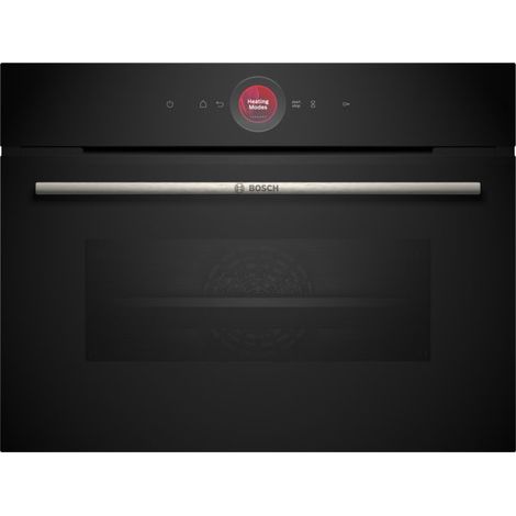 Bosch Serie 8 CBG7341B1. Dimensione del forno: Piccolo, Tipo di forno: Forno elettrico, Capacità interna forno totale: 47 L. Posizionamento dell'apparecchio: Da incasso, Colore del prodotto: Nero, ...