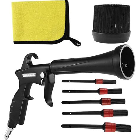 Pistolet Air Comprimé, Pistolet Air Comprimé pour Auto, Nettoyage à Haute Pression, Nettoyage Intérieur, pour Séchage des Sièges, Jantes, Moteur, Tissus et Cuir (1/5)