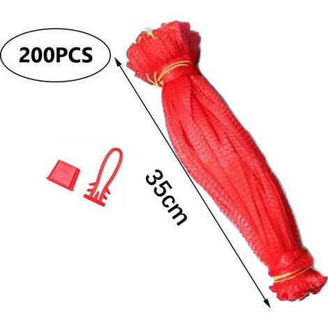 VURAHOME - Sac en Filet en Plastique, 200 Pièces Sac en Filet Réutilisable, Maille D'emballage de Fruits et Légumes pour Sac de Filet D'oeufs, Noix, Épicerie, Protection de Plantation de Fruits et Lég (1/4)