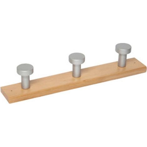 PERCHA MADERA 3P CROMO B.HAYA