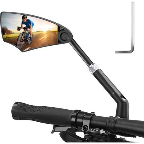 Rétroviseur Vélo HD, 360° Rotatif Miroirs de Vélo Rétroviseurs de Electrique pour 20-23mm(Gauche)