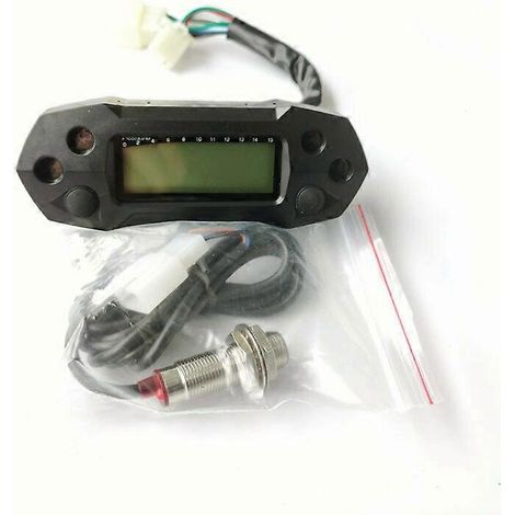 Compteur de vitesse de moto avec écran LCD, odomètre et compteur de carburateur électrique (1/4)