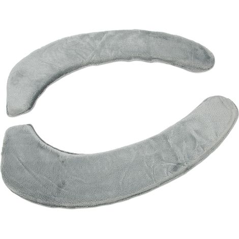 Lot de 2 Housses de Toilettes en Flanelle Douce, Coussin de Siège Lavable et Auto-Adhésif, Couleur Gris, Confortable et Chaud (1/5)