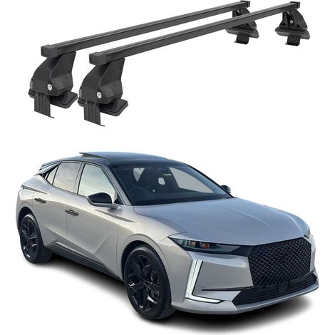 OMAC Dachträger Querträger Stahl für DS 4 II 2021-2026 – Abschließbar – City-Crash-getestet – DIN 75302:2019 – ISO/PAS 11154:2006 – Max. 50 kg Schwarz (1/5)