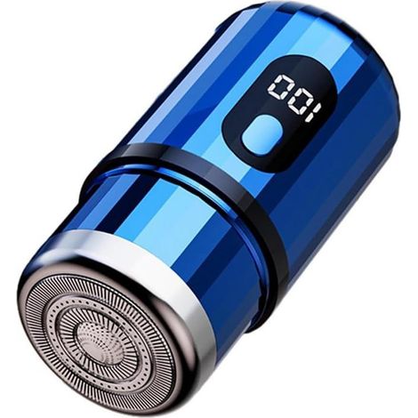 Mini Rasoir Électrique Portable Rechargeable par USB, Rasoir de Poche de Voyage, Lavable, Portable, Sans, Bleu (1/5)