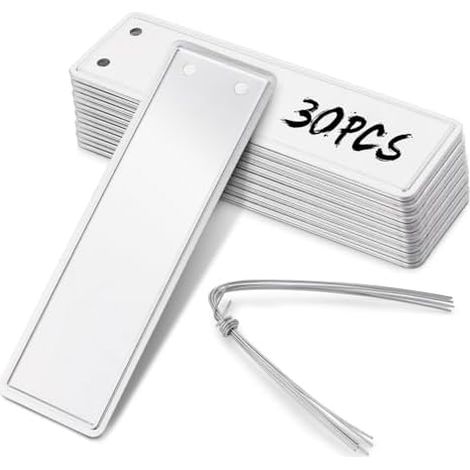 Lot de 30 étiquettes pour plantes en aluminium - Résistantes aux intempéries Avec fil métallique Double face Pour étiqueter les l'extérieur et le jardin