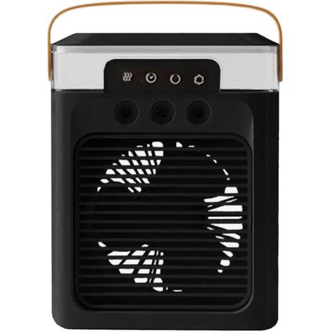 Ventilador portátil silencioso USB de 3 velocidades con función de nebulización para dormitorio u oficina, color negro - KZQ (1/4)