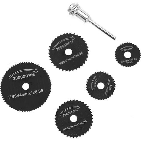 Lame de scie en acier rapide pour le travail du bois, des plastiques, les perceuses électriques, les outils de coupe PVC et acrylique, noire (1/5)