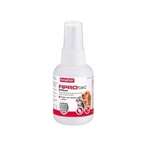 Fiprotec Spray para Perros y Gatos Frente Pulgas, Garrapatas y