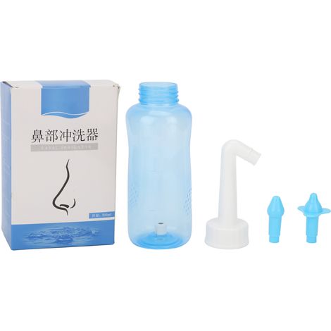 Kit de rinçage nasal 300ml à jet modéré, nettoie le nez des poussières et corps étrangers. (1/5)