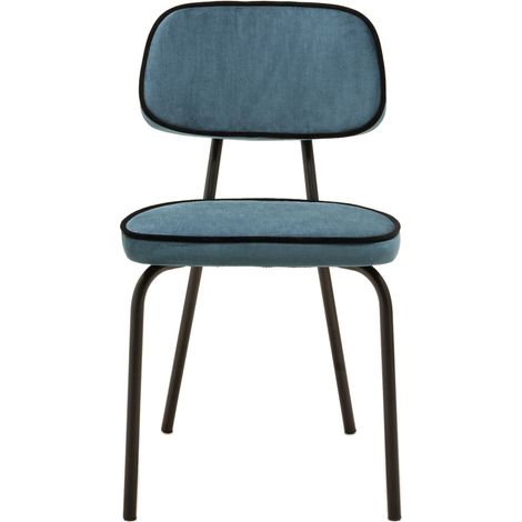Chaise en Velours uni Dalila et passepoil noir YSABEAU (1/4)