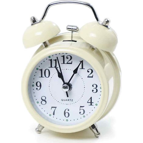 Réveil mécanique moderne et simple en métal de 7,6 cm (3 pouces), silencieux, pour chambre d'étudiant ou de chambre à coucher. (1/5)