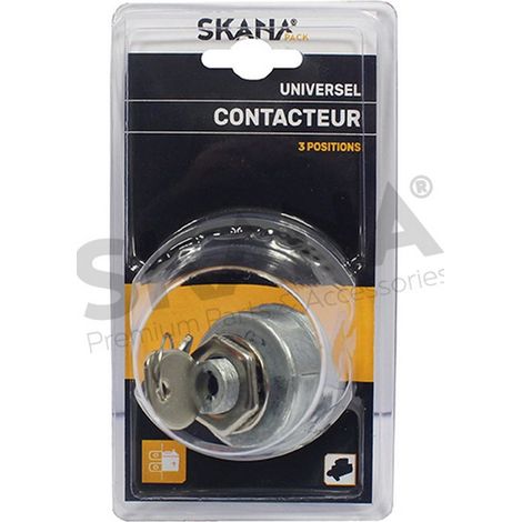 Interruptor de llave de 3 posiciones, 5 bornes de metal. Diámetro de montaje: 15,9 mm. Compatible con Al-ko - Ayp (Roper - Sears) - Bobcat /