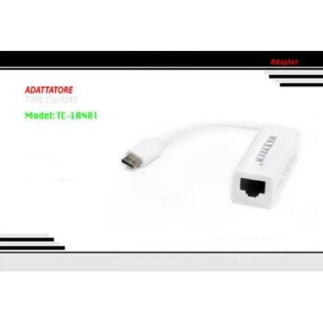 MaxTech - Adattatore Type-c A Rj45 Lan Ethernet Cavo Rete Per Pc Laptop Maxtech Tc-lan01 -