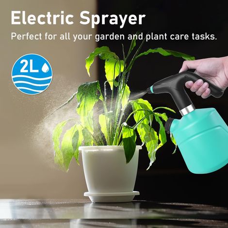 Pulvérisateur électrique, arrosoir électrique, pulvérisateur de jardin, vaporisateur de 2 l, avec buse réglable pour l'intérieur et l'extérieur, le jardinage ou le nettoyage de la maison, arroseur de (1/5)