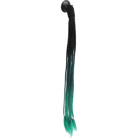Décoration de queue de cheval pour casque de moto, perruque dreadlocks dégradée, noir émeraude (1/5)