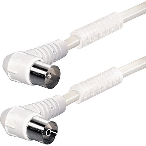 Ángulo de ángulo de cable de conexión conector de antena hembra de 9,5 mm – Antena 9,5 mm, con absorber ferrita, 5,0 m