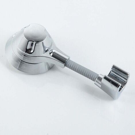 Support Pommeau de Douche Sans Perçage, Accroche Pommeau de Douche, Support Douchette Mural Charge Jusqu'à 5 kg, Support de Douche, pour Pommeau de Douche Douchette Salle de Bain (Argent (1/4)