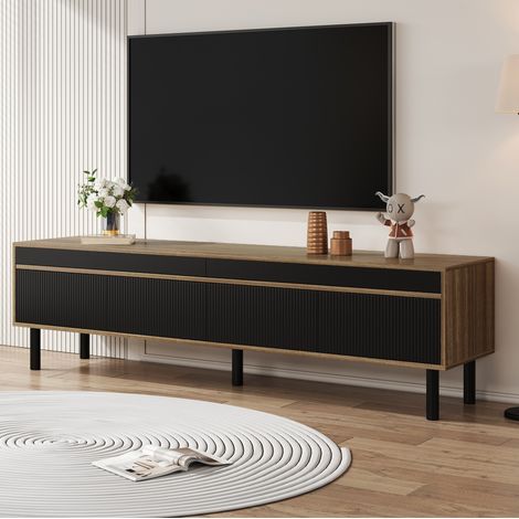 TV Möbel mit 4 Türen 170x38x47 cm Schwarz OKMYHOME (1/5)