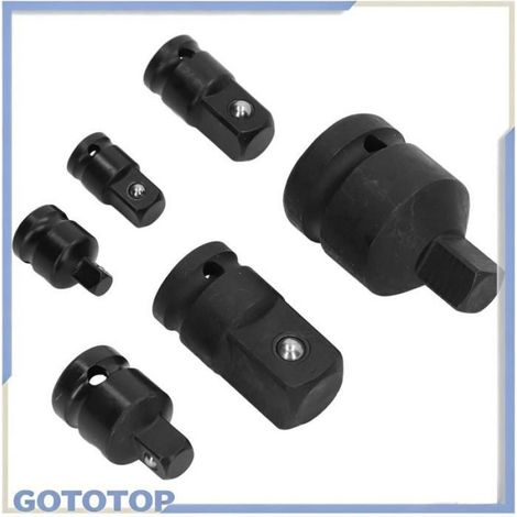 Adaptateur De Manchon - Acier Chrome Tungstène - Pour Entretien Automobile Et Domestique - 6 Pièces 1 3/4 1/2 3/8 1/4 (1/5)